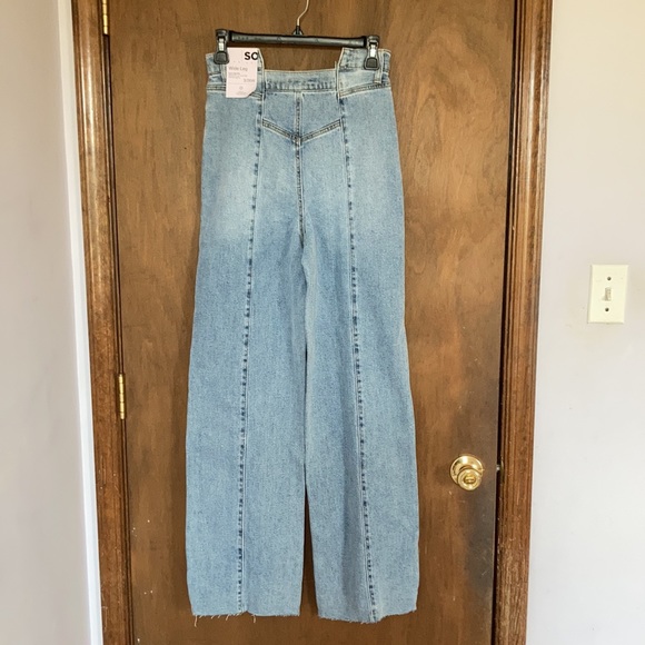 Relist 5/17❌ So Notch waist Super High rise Wide Leg raw hem jean - Picture 6 of 16